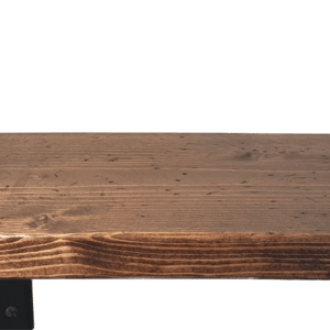dark teak distressed wooden shelving